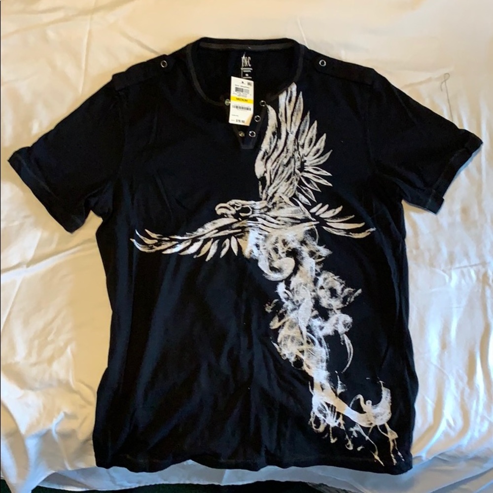 INC men’s medium black polo shirt with eagle